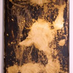 Vier der vierzehn Kupferplatten aus Michael Buthes Rauminstallation „Die heilige Nacht der Jungfräulichkeit“ von 1992, je 260 × 120 cm; Kolumba – Kunstmuseum des Erzbistums Köln
