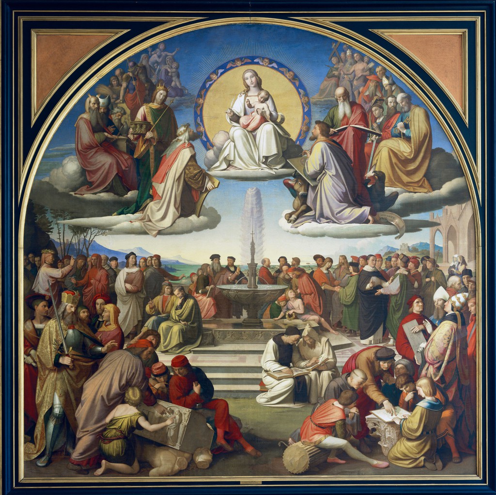 Friedrich Overbeck, Der Triumph der Religion in den Künsten, 1829 –1840, 389 × 390 cm; Städel Museum, Frankfurt am Main