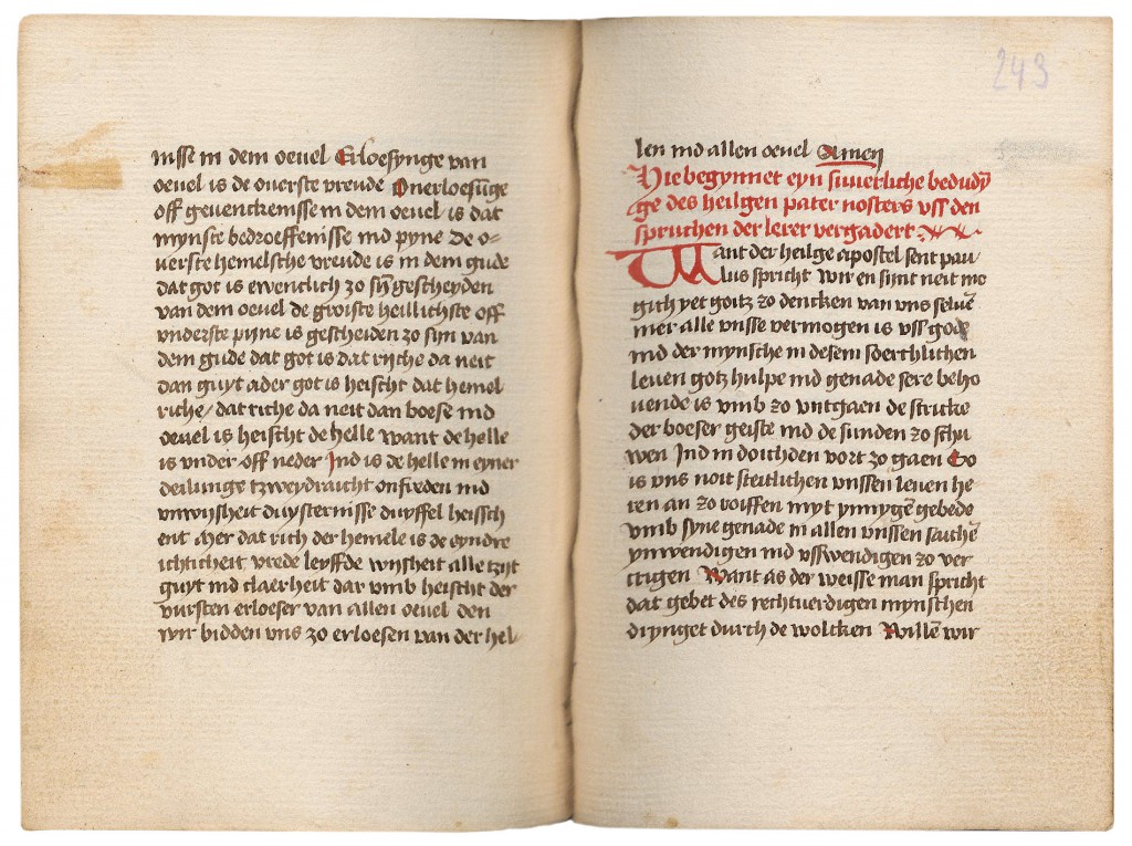 Nikolaus von Kues, Vaterunser-Auslegung (Sermo XXIV), Cod. Cus. 220a, ca. 1460 –1485, 14,4 × 10,5 cm; St. Nikolaus-Hospital/Cusanusstift, Bernkastel-Kues