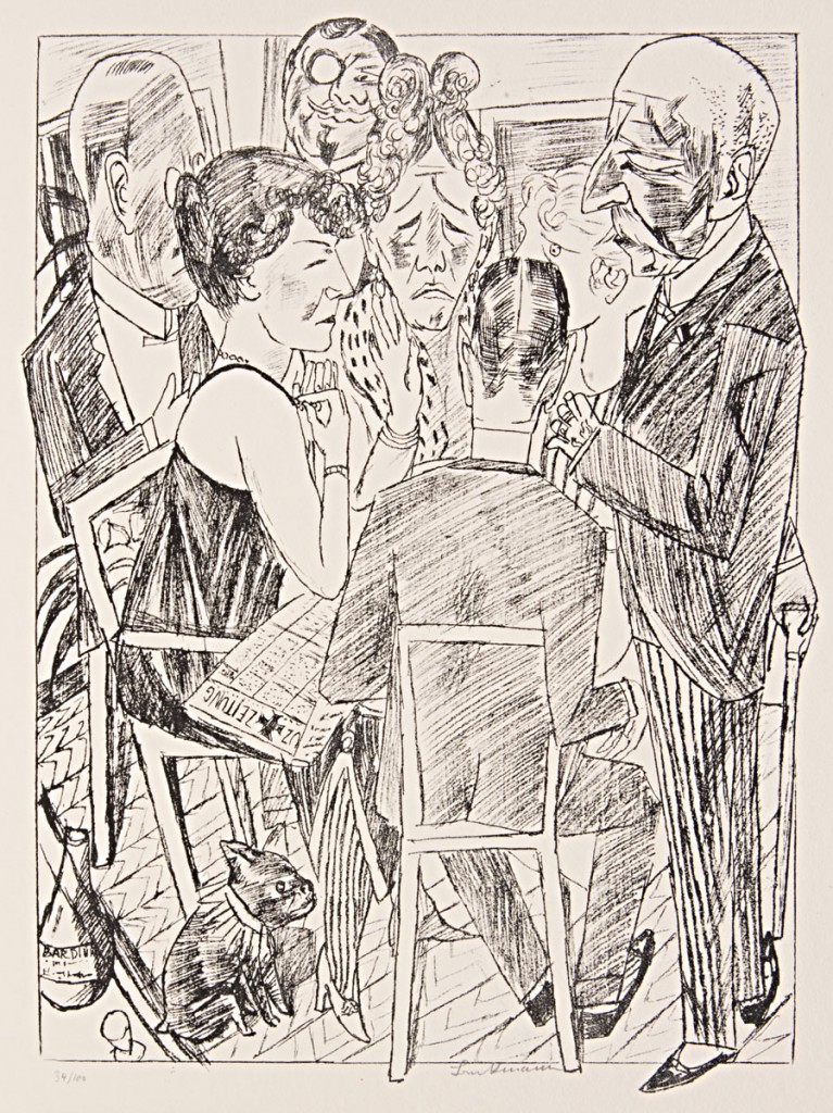 Max Beckmann, Berliner Reise, aus dem Mappenwerk mit insgesamt 10 Lithographien, 1922, 70 × 56 cm, Berlinische Galerie, Berlin