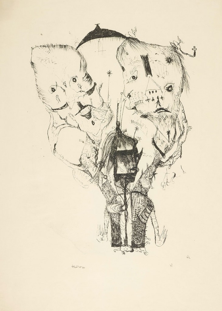 Gerhard Altenbourg, Phönix, 1949, Kreidelithographie aus der Sammlung Walter; Kupferstichkabinett, Staatliche Museen zu Berlin