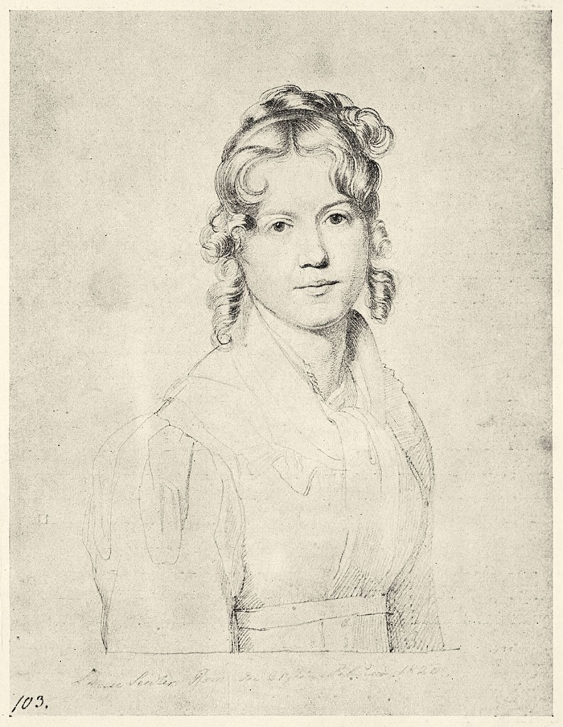 Louise Seidler, Selbstbildnis, 1820; ehemals Staatliche Kunstsammlungen Dresden, Kupferstichkabinett (Kriegsverlust)