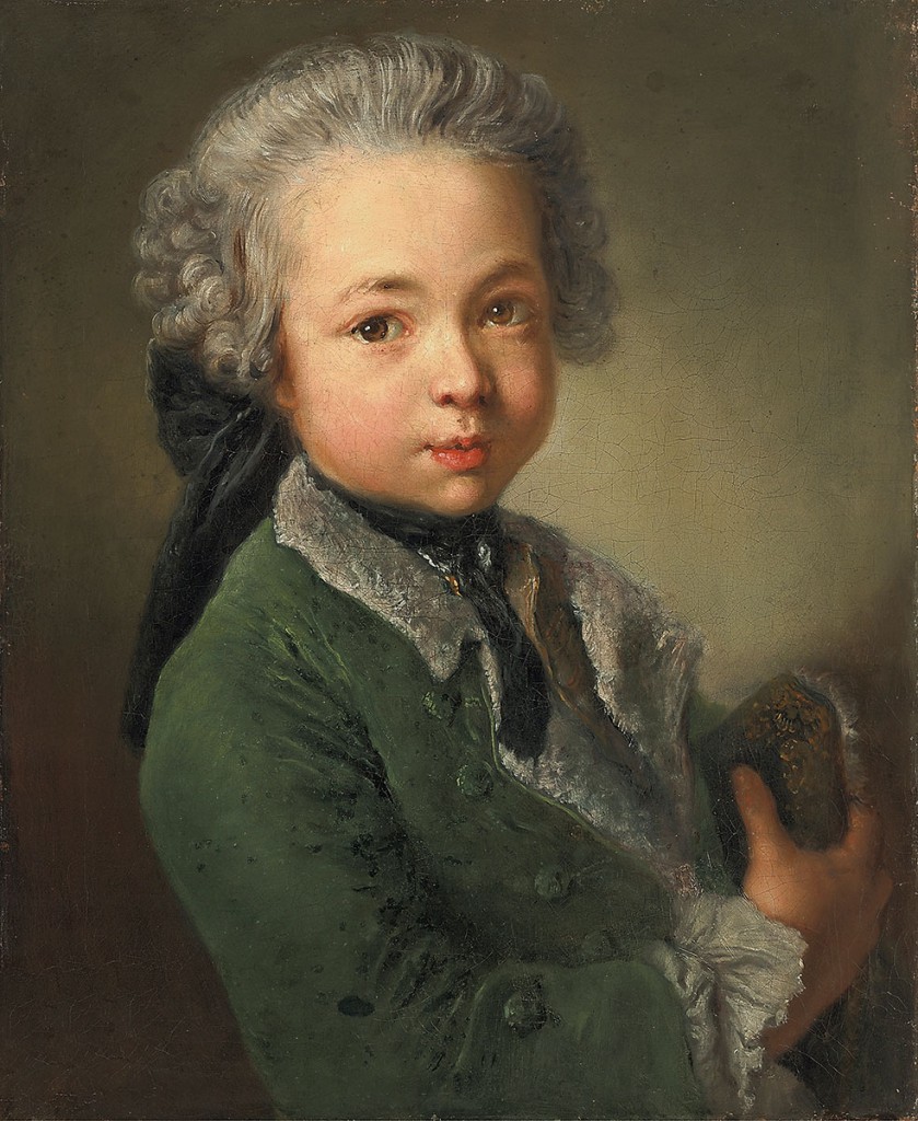 Antoine Pesne, Doppelporträt der Enkelkinder des Künstlers, links: George Vallera de Derege, rechts: Menrile de Derege, 1750, je 49,3 × 40 cm; Privatbesitz