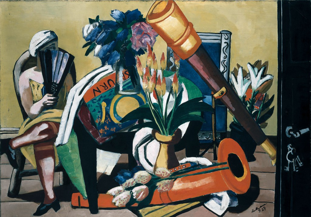 Max Beckmann, Stillleben mit Fernrohr, 1927, 141,5 × 207 cm; Pinakothek der Moderne, München