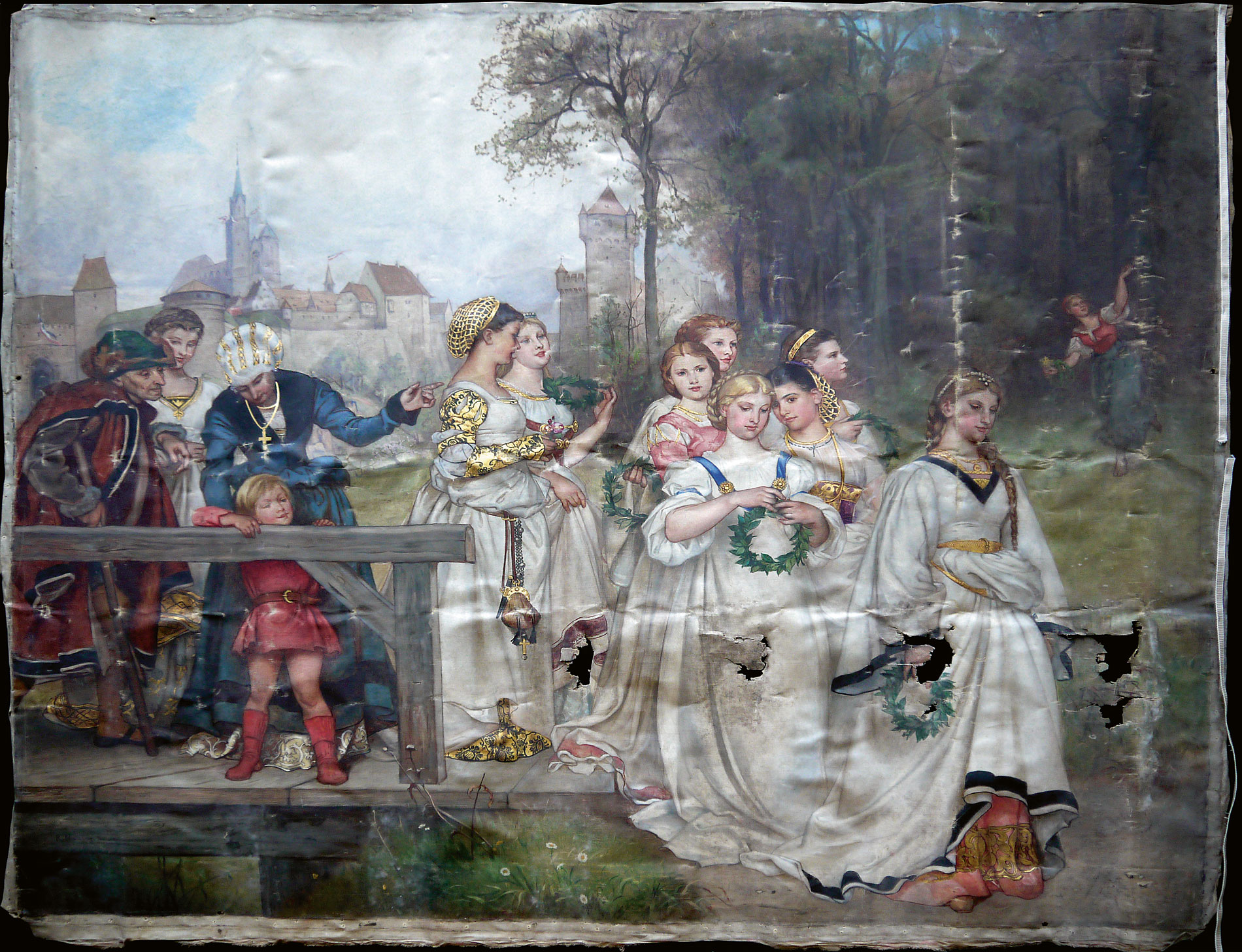 Rudolf Henneberg, Allegorischer Brautzug, 1872, ca. 204 × 220 cm; wie auch die beiden anderen hier abgebildeten Gemälde derzeit als Leihgabe im Centrum Judaicum für die im November 2012 geplante Ausstellung „Moses Mendelssohn: Freunde, Feinde und – Familie“