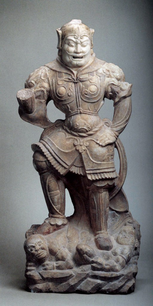 Zwei Wächterkönige aus Marmor, 7. / 8. Jh., Höhe ca. 100 cm; Museum der Provinz Shaanxi