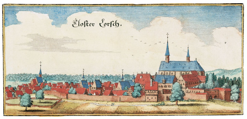 Matthäus Merian d. Ä., Kupferstich des Klosters Lorsch, um 1615, Privatbesitz