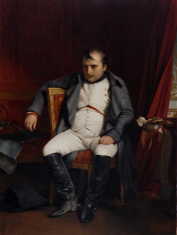 Paul Delaroche, Napoleon I. zu Fontainbleau am 31. März 1814 nach Empfang der Nachricht vom Einzug der Verbündeten in Paris, 1845; Museum der bildenden Künste Leipzig