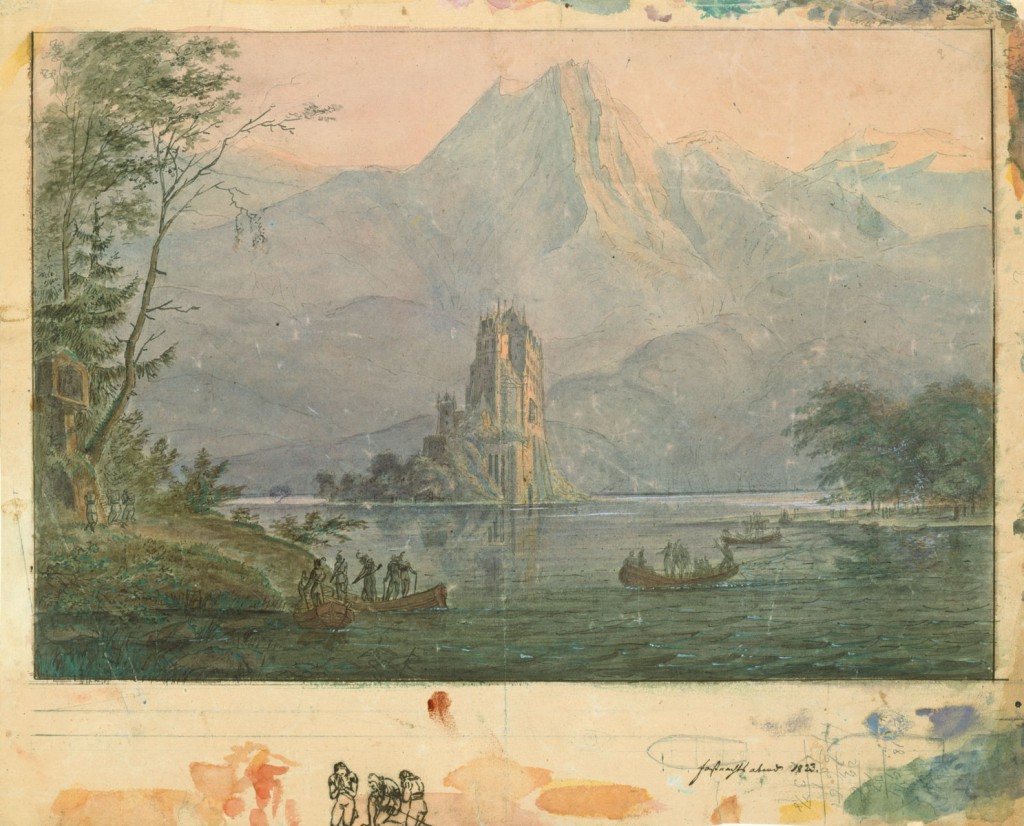 Carl Blechen, Gebirgssee mit Burg, 1823, Kupferstichkabinett, Berlin