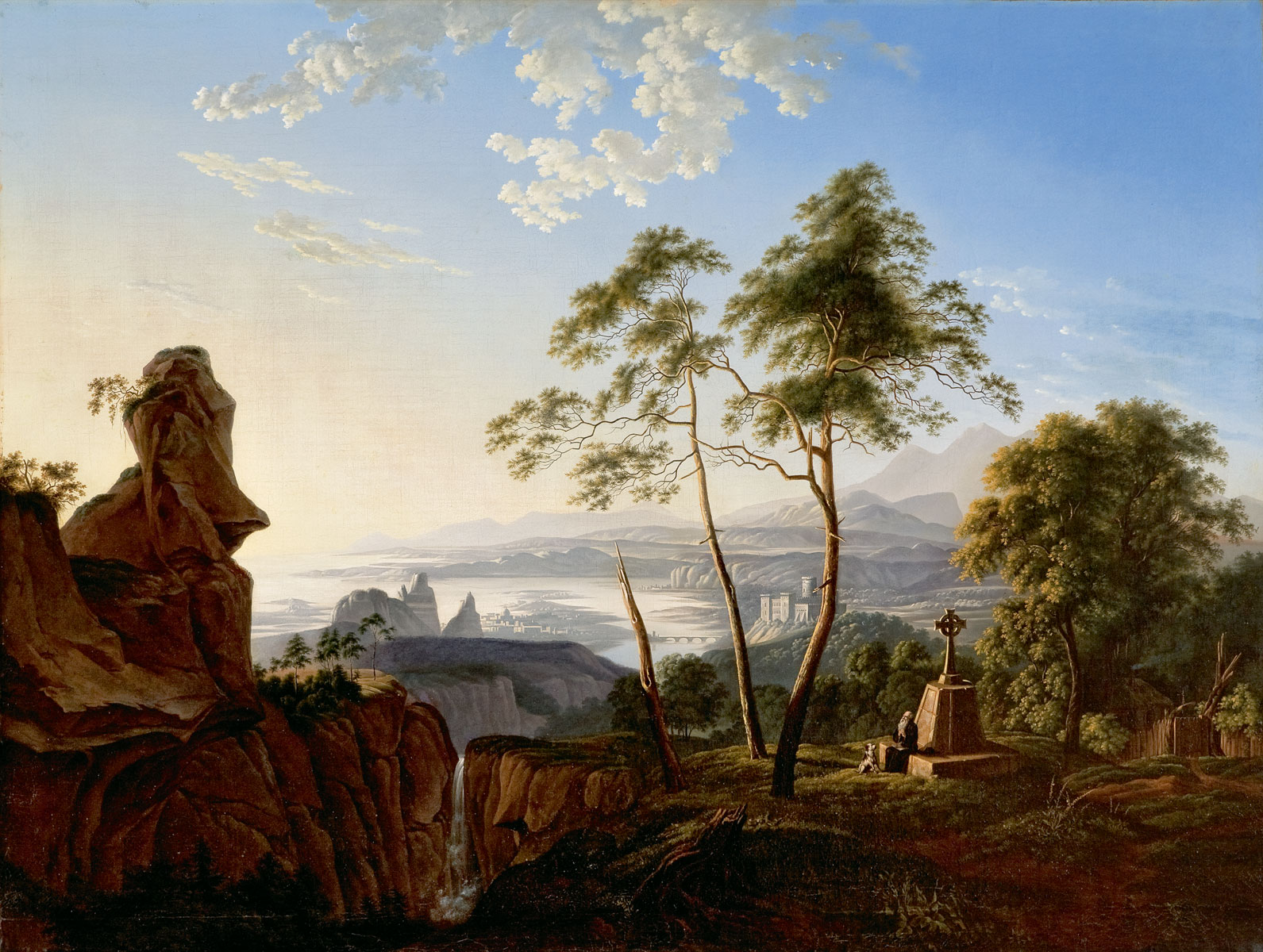 Carl Blechen (zugeschrieben), Landschaft mit Eremit, um 1822, Fürst-Pückler-Museum, Branitz