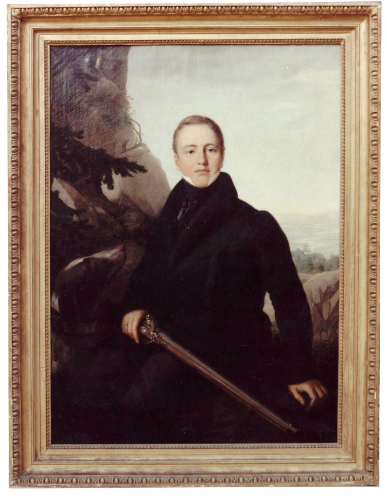 Wilhelm Sattler, Porträt Graf Alban von Schönburg als Jäger, 1827; Foto: Stadt Glauchau