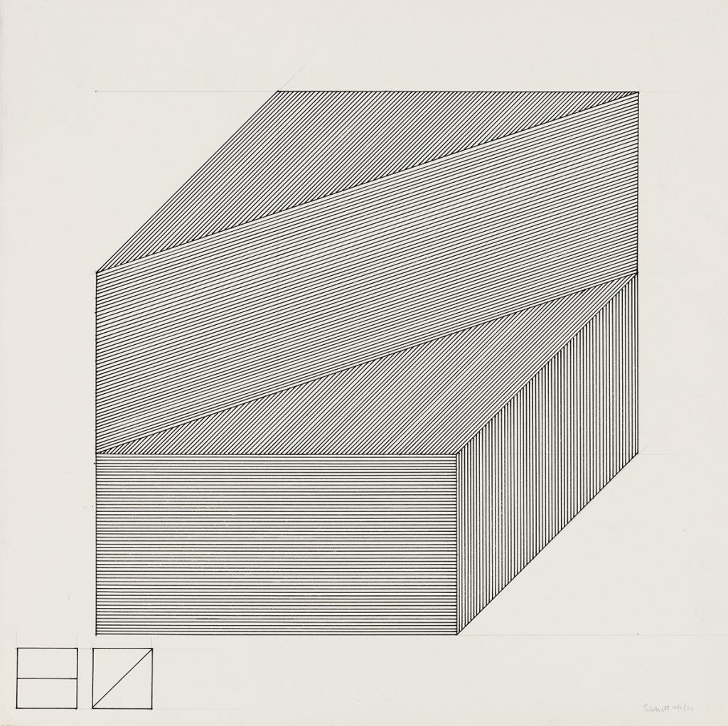 Sol LeWitt, Isometric Drawing 10/6/81 # 102, 1981, 48,6 × 48,6 cm; Kunstsammlung Nordrhein-Westfalen; © VG Bild-Kunst, Bonn 2016 / Foto: Achim Kukulies