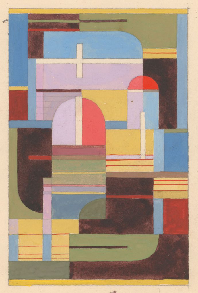 Benita Koch-Otte, Textilentwurf, 1924, 32,4 × 24,9 cm; © v. Bodelschwinghsche Stiftungen Bethel / Fotos: Bauhaus-Archiv / Museum für Gestaltung, Berlin