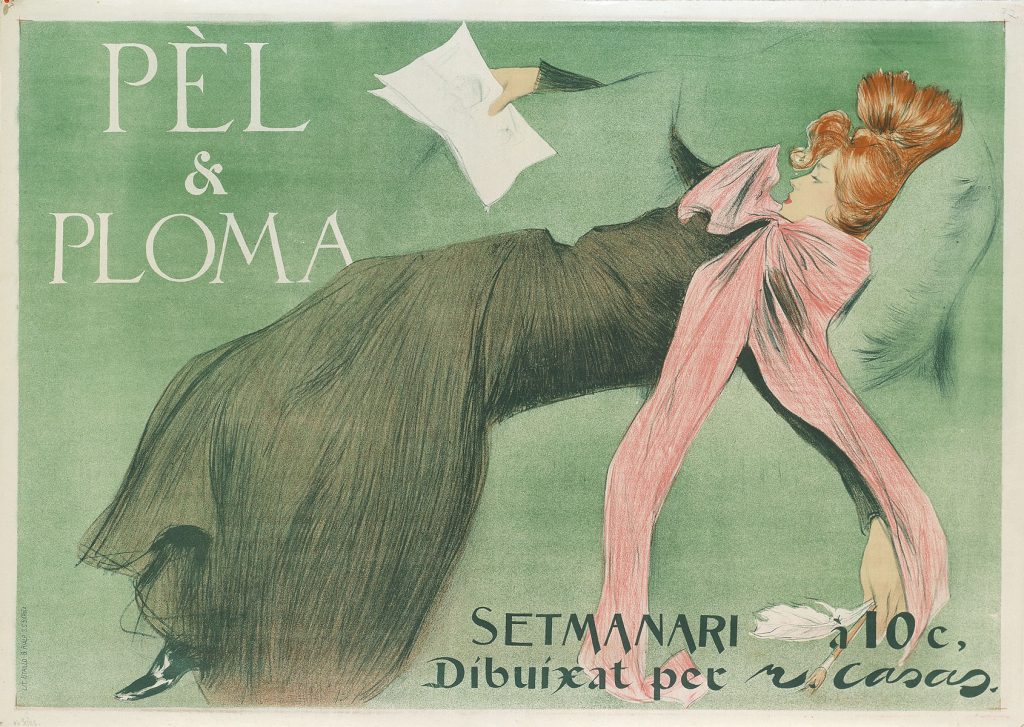 Ramon Casas, Pèl & Ploma, Plakat für die Zeitschrift Pèl & Ploma, herausgegeben von Casas und Utrillo in Barcelona, 64 × 90 cm; Kunsthalle Bremen; © Kunsthalle Bremen – Der Kunstverein in Bremen