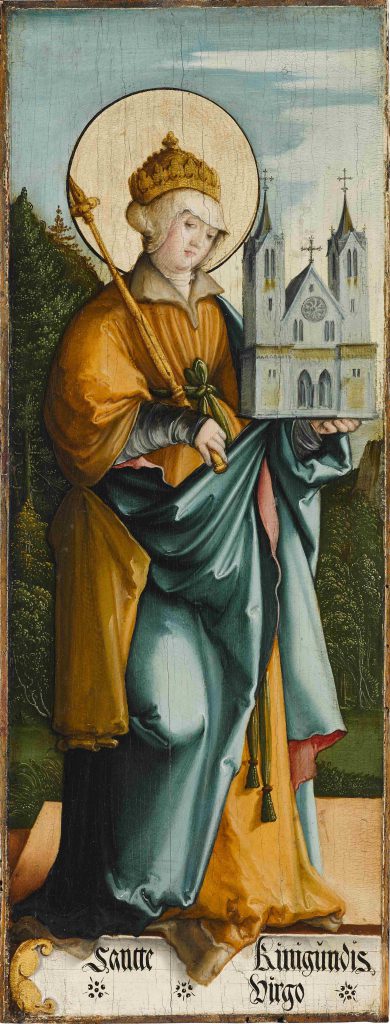 Meister von Meßkirch, Die Heilige Kunigunde, 1536-1540, 60,5 x 23,2 cm; Staatsgalerie Stuttgart; © Staatsgalerie Stuttgart