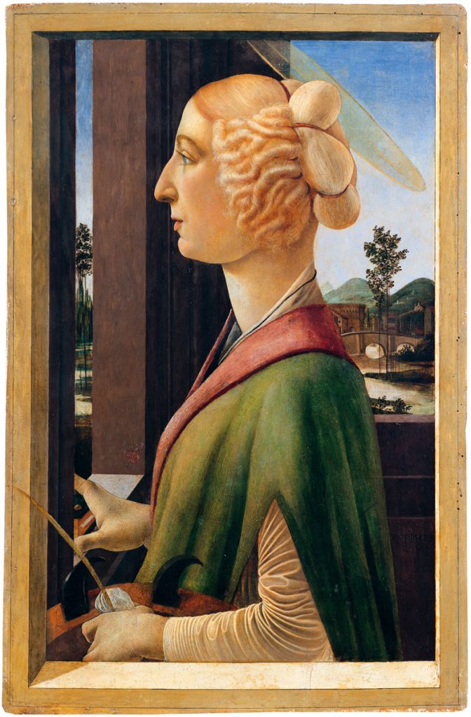Sandro Botticelli, Bildnis einer Dame im Profil nach links, um 1475, 81,3 × 53,2 cm; Lindenau-Museum Altenburg; © Foto: Bernd Sinterhauf