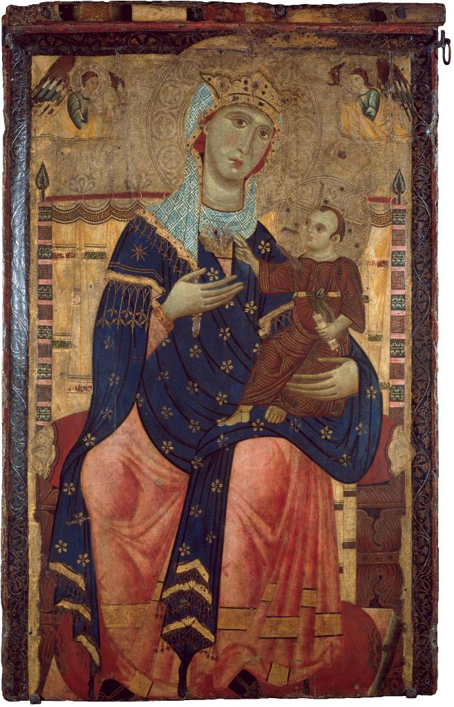 Lucchesischer Meister, Thronende Madonna mit Kind, um 1260/70, 104 × 63 cm; Wallraf-Richartz-Museum & Fondation Corboud; © Wallraf-Richartz-Museum & Fondation Corboud