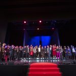 Die Preisträger des FAUST 2018 auf der Bühne im Theater Regensburg; © Foto: Markus Nass