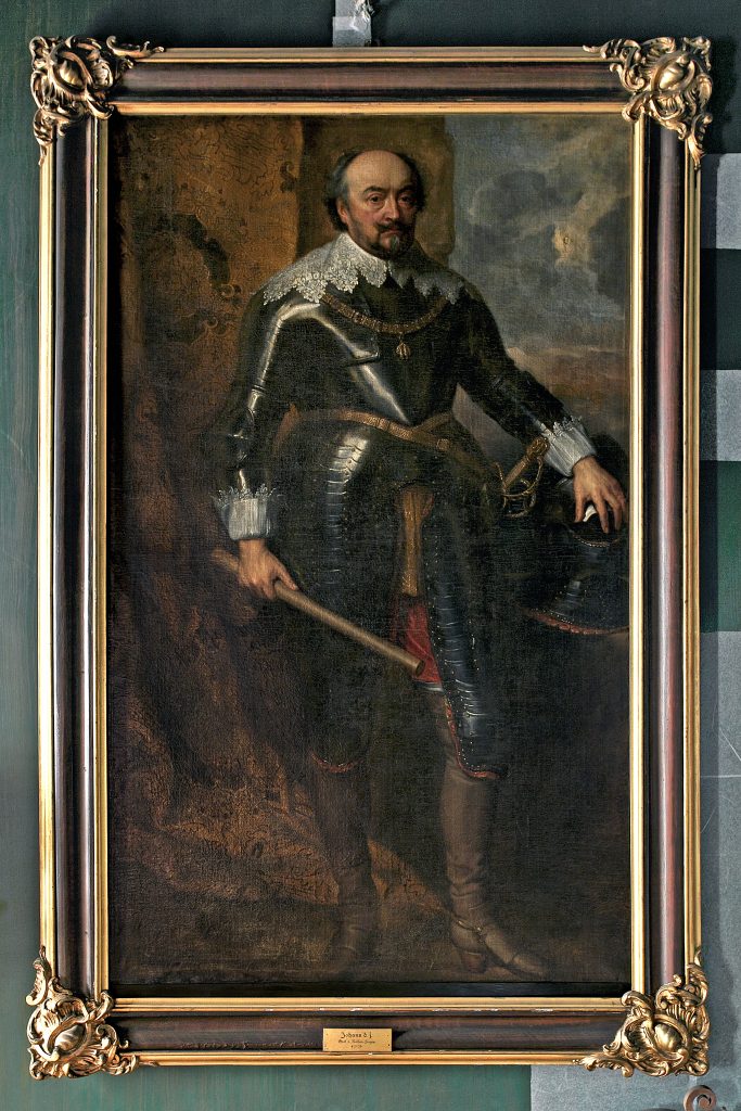 Anthonis van Dyck (und Werkstatt), Johann VIII. von Nassau-Siegen, Öl auf Leinwand, gerahmt, 194 × 114 cm; Schloss Erbach; © Foto: Renate J. Deckers-Matzko
