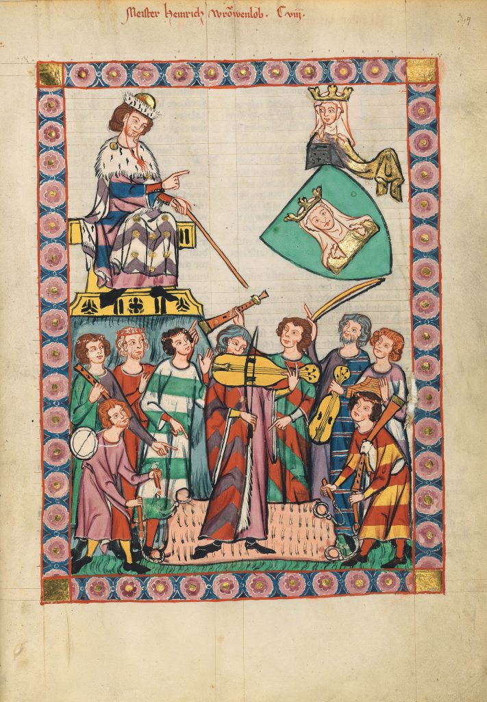 Meister Heinrich Frauenlob, Codex Manesse, Universitätsbibliothek Heidelberg; © Universitätsbibliothek Heidelberg, Codex Manesse, fol. 399r