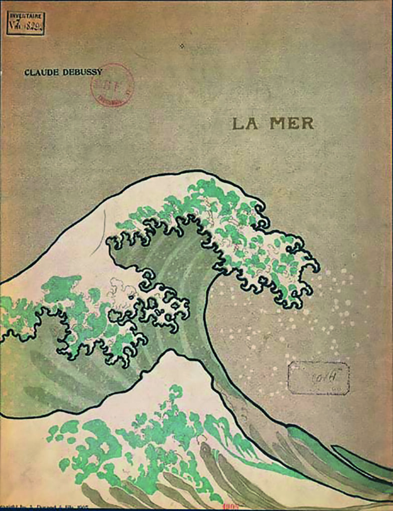 Stilisierte Wellenzeichnung in asiatischem Stil