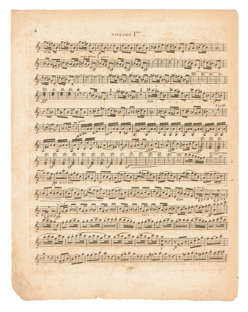 vergilbtes Notenblatt