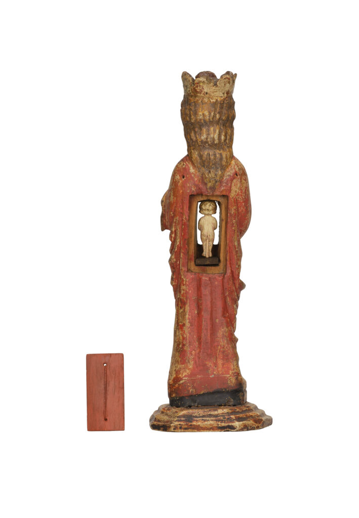 Skulptur mit Christkind im Laib