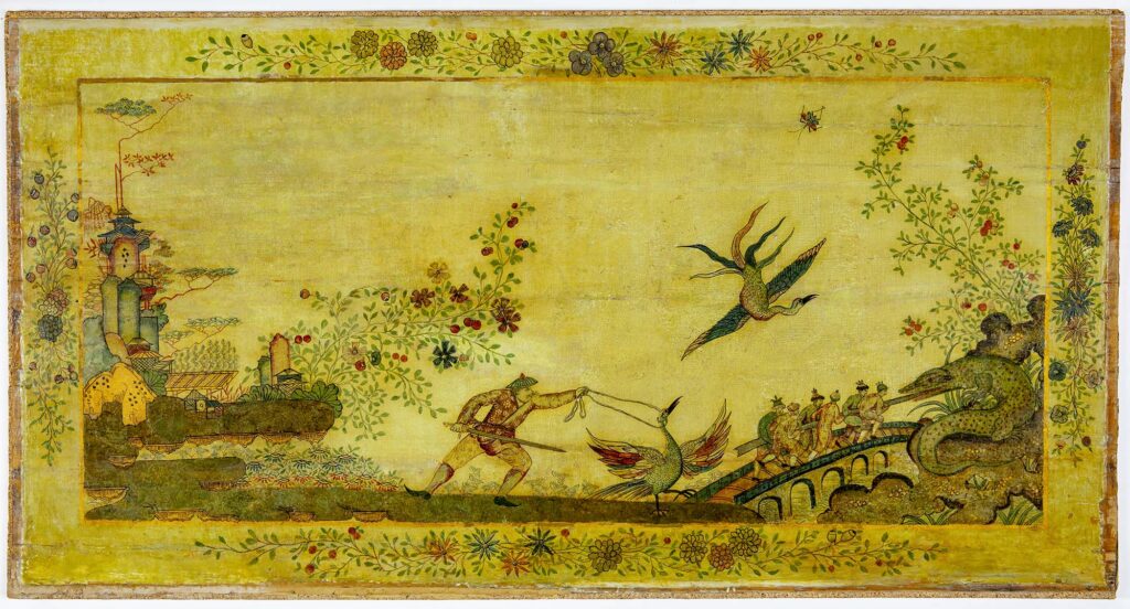 Lacktafel mit chinoisen Motiven