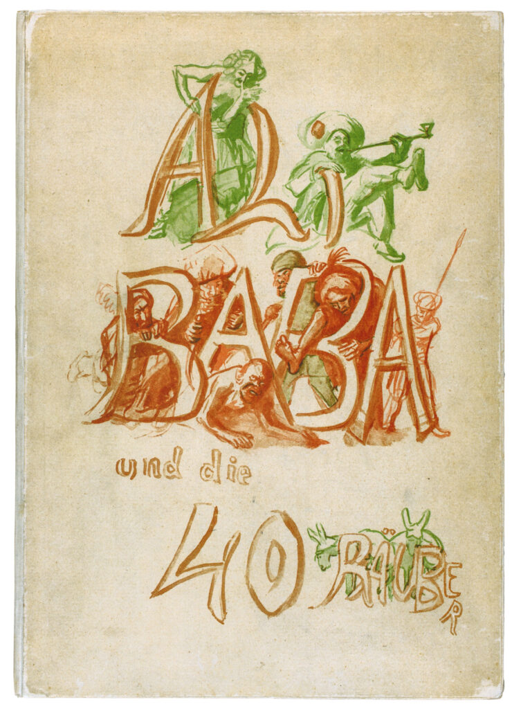 Buchcover mit verzierten Buchstaben